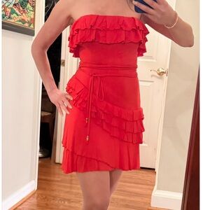 Guess by Marciano Vibrant Red Strapless Dress